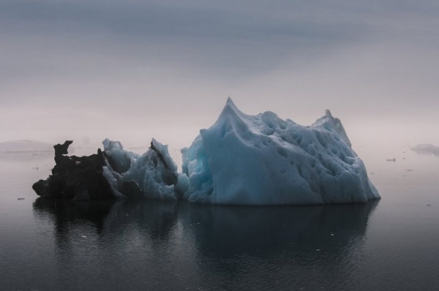 Grönland'ın koyları, buzullardan koparılmış buzdağlarıyla da doludur.