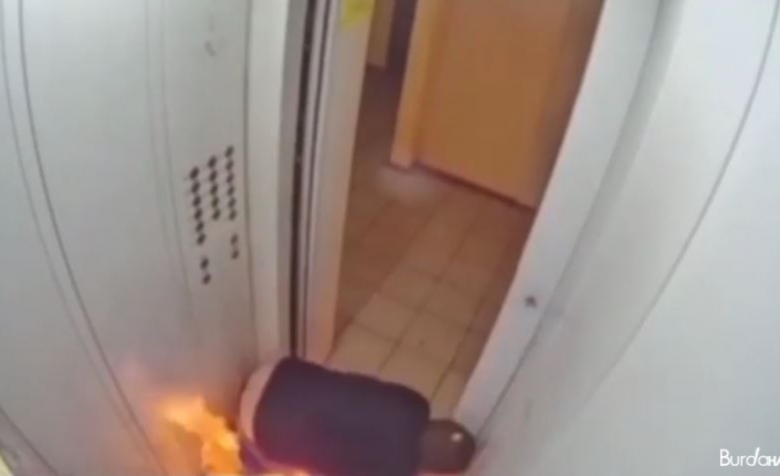 Rusya’da asansörde çakmakla antifrizi test eden adam alevler içinde kaldı