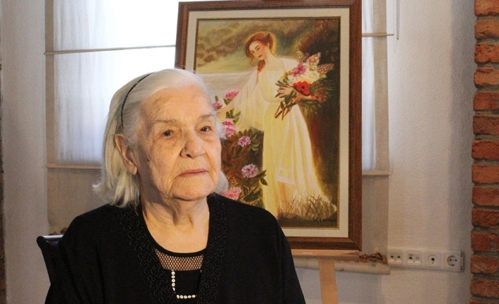 91 yaşındaki Vedia Lokman ilk resim sergisini açtı