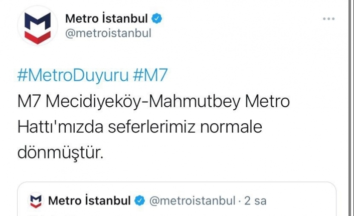 Eyüpsultan’daki metroda meydana gelen patlamanın ardından duran seferler normale döndü