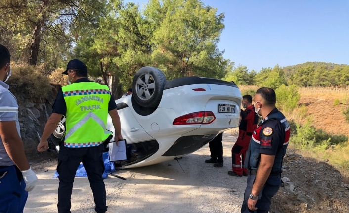 Fethiye’de devrilen otomobilin sürücüsü hayatını kaybetti