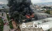 Bursa’da tekstil fabrikasındaki büyük yangın drone ile havadan böyle görüntülendi