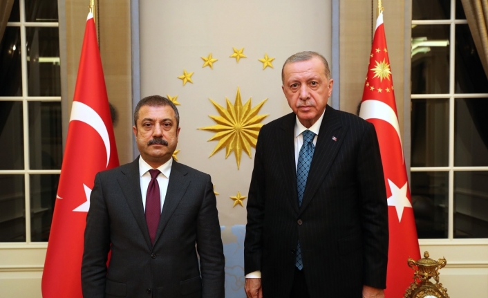 Cumhurbaşkanı Erdoğan, Merkez Bankası Başkanı Şahap Kavcıoğlu’nu Çankaya Köşkü’nde kabul etti