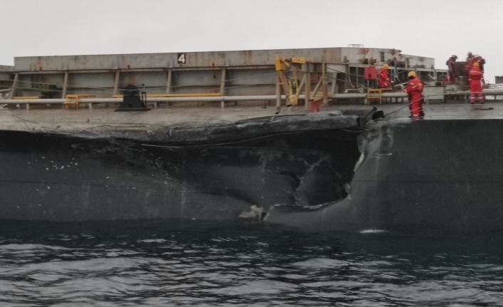Marmara Denizi’nde çarpışan gemilerin hasar tespiti yapıldı