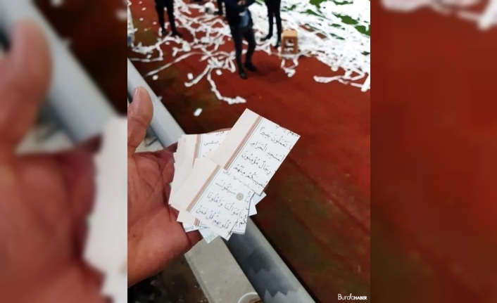 Ordu’da skandal: Kur’an-ı Kerim sayfaları konfeti şeklinde sahaya fırlatıldı