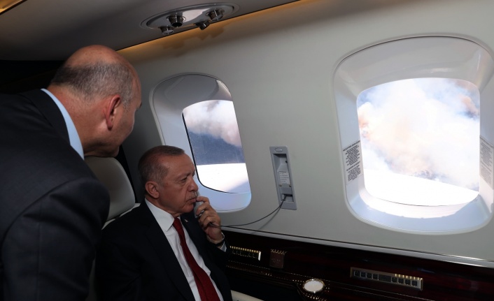 Cumhurbaşkanı Recep Tayyip Erdoğan yangın bölgesi Marmaris’te