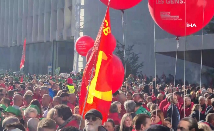 Belçika’da enflasyon ve hayat pahalılığı protesto edildi