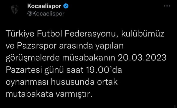 Hava muhalefeti seyahati engelledi, Kocaelispor-Pazarspor maçı ertelendi