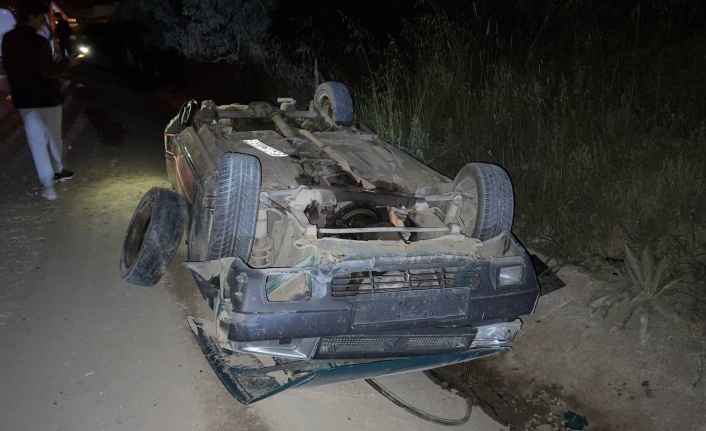 Duble yolda kaza: Takla atan otomobilin sürücüsü yaralandı