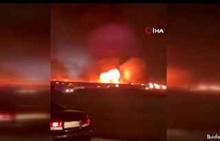 Suudi Arabistan’da tren istasyonunda korkutan yangın