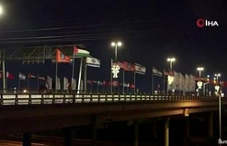 İsrailli aktivistler, BAE ve Bahreyn bayrakları...