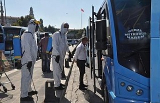 İstanbul’un en uzun minibüs hattına dezenfektan...