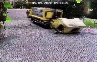 Sarıyer’de çöp kamyonu dehşetinin görüntüleri...