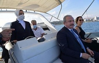 TBMM Başkanı Şentop ile PAB Başkanı Baron tekne...