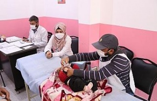 Barış Pınarı bölgesindeki çocuklar aşılandı