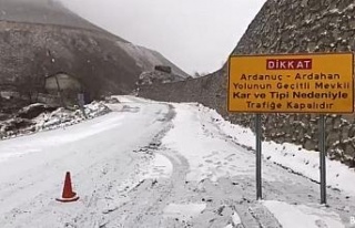 Arvin-Ardanuç-Ardahan karayolu kar nedeniyle ulaşıma...