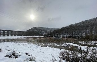 Kar yağışı sonrası Alibey Barajı doluluk oranı...
