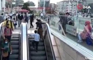 Taksim Metrosunun yürüyen merdivenlerinde tehlikeli...