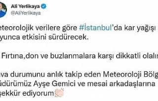 İstanbul Valisi Ali Yerlikaya sosyal medya hesabından...