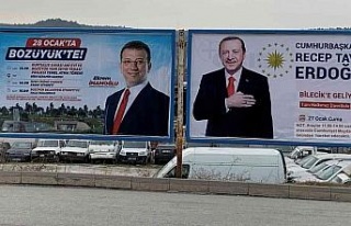 Aynı bilboardlarda Erdoğan ve İmamoğlu’nun fotoğrafları...