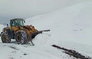 Siirt’te yoğun kar yağışı nedeniyle köy yolları...