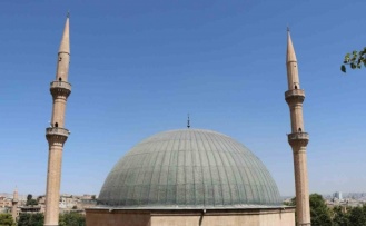 Dergah Cami minaresinde onarım çalışması tamamlandı