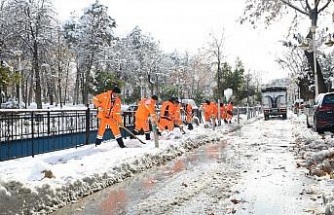 Battalgazi’de karla mücadele ekipleri iş başında