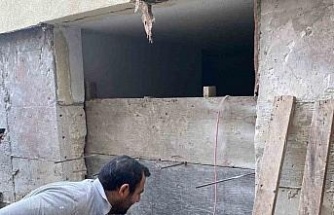 Perde betonu kesilen bina yeniden onarılacak