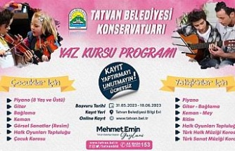Tatvan Belediyesi Konservatuar Merkezi’nin yaz kursu kayıtları başladı