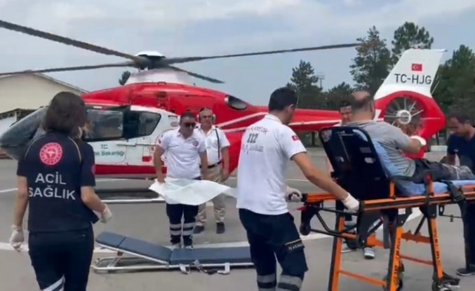 Bartın’da hasta helikopter hava ambulansıyla Ankara’ya taşındı