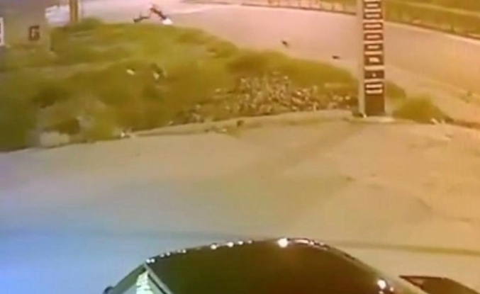 Iğdır’daki motosiklet kazası güvenlik kamerasında